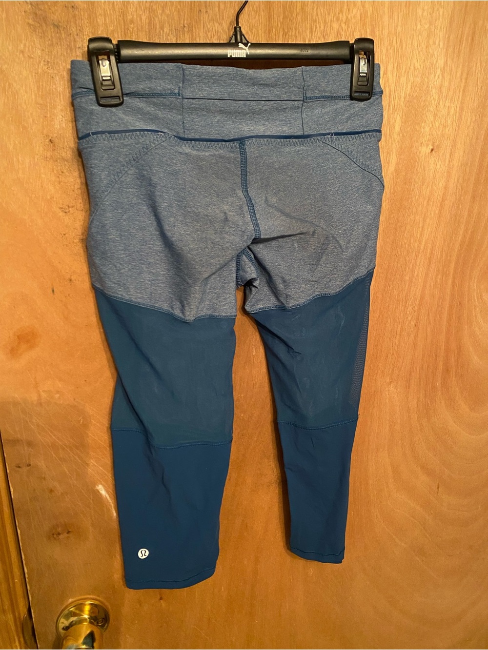 Vintage Lululemon Training Tough Crop Leggings Mesh Poseidon